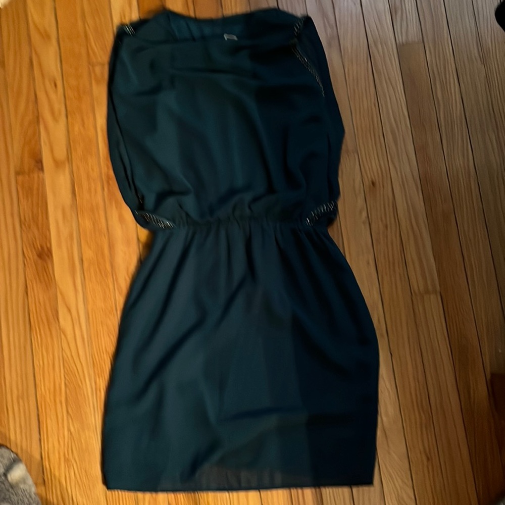 Teal mini dress, sleeveless